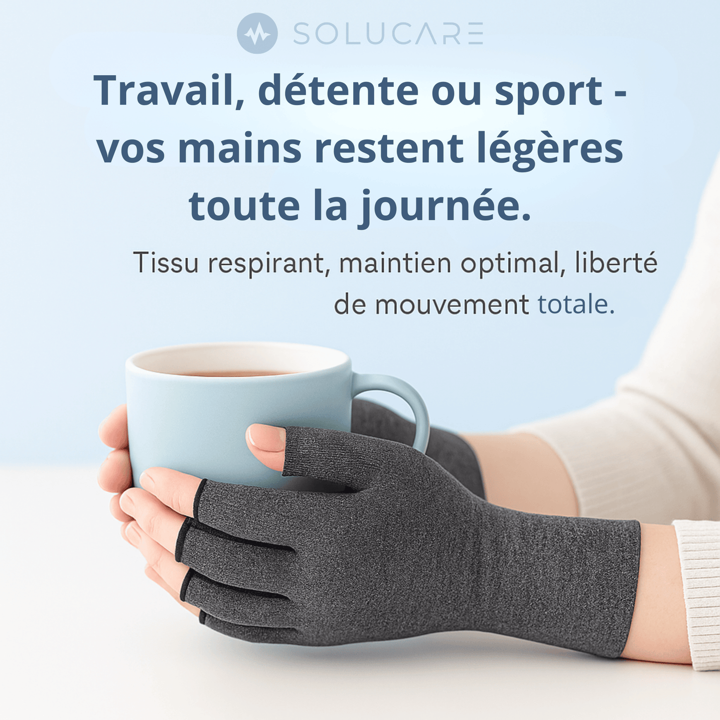 Gants Compression Main – Maintien Doigts et Articulations | Solucare